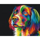Obraz Malowanie po numerach - Pies w kolorach