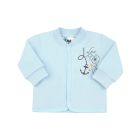 NINI Błękitna bluza niemowlęca MORSKA PODRÓŻ z bawełny organicznej dla chłopca r.86