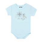 NINI Błękitne body niemowlęce MORSKA PODRÓŻ z bawełny organicznej dla chłopca r.80