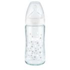 Nuk butelka 240 ml szklana wskaźnik temperatury smoczek silikonowy 0-6m