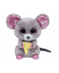 Maskotka TY Beanie Boos Squeaker - Mysz z serem, 15 cm