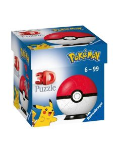 Puzzle 54 elementy 3D Kula, Pokemon czerwona GXP-790199