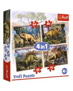 Puzzle 4w1 Ciekawe dinozaury GXP-798883