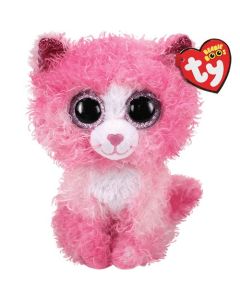 Maskotka TY Kot różowy z kręconymi włosami Reagan 24 cm