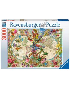 Puzzle 3000 elementów Flora i Fauna. Mapa Świata