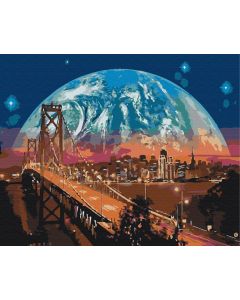 Obraz Paint it! Malowanie po numerach - Księżyc nad San Francisco GXP-837516