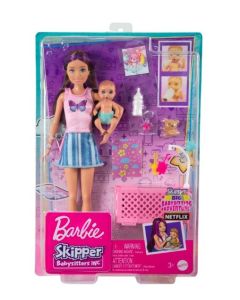 Lalka Barbie Skipper Opiekunka Łóżeczko i bobas