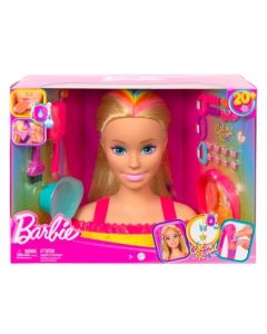 Barbie Głowa do stylizacji neonowa tęcza blond włosy GXP-865943