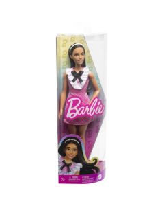 Barbie Fashionistas lalka w różowej kraciastej sukience GXP-870380