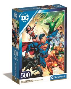 Puzzle 500 elementów Compact DC Comics Liga Sprawiedliwych (Justice League) GXP-910325