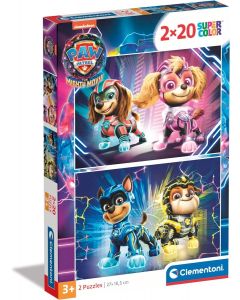 Puzzle 2 x 20 elementów Super Kolor Psi Patrol The Mighty Movie