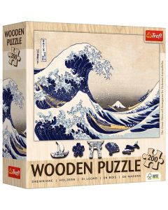Puzzle drewniane 200 elementów Wielka Fala w Kanagawie Hokusai Katsushika