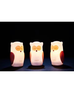 Olala Boutique  ZESTAW 3 LAMPEK NOCNYCH LED- BIAŁE SOWY 3760027580134