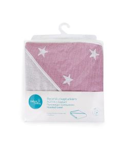 Ceba Baby ręcznik z kapturkiem-okrycie kąpielowe  100x100 Stars Pink Malange