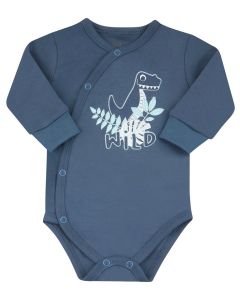 NINI Granatowe body niemowlęce DINO z bawełny organicznej dla chłopca r.68