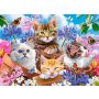 Puzzle 70 elementów Koty w kwiatach GXP-860920
