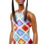 Barbie Fashionistas Lalka w kolorowej sukience GXP-874371